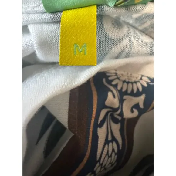 Farm Rio Brazil blue botanical floral t-shirt dress M cottagecore vacation (M) - Picture 7 of 9